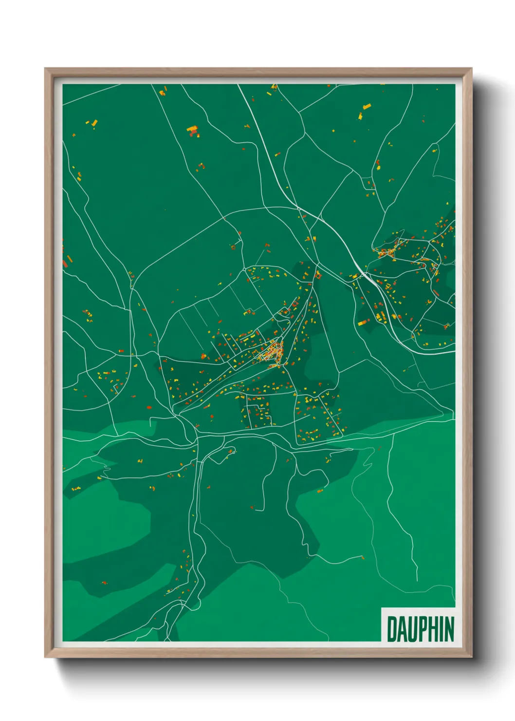 Une affiche de carte sur Dauphin