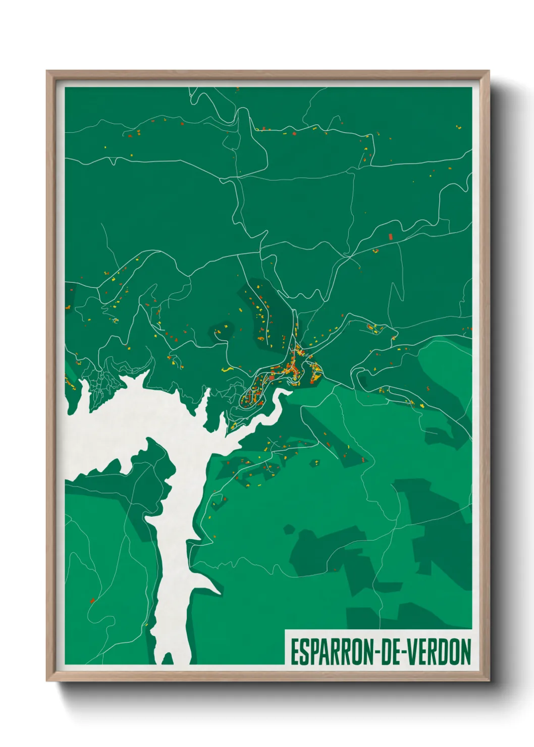 Une affiche de carte sur Esparron-de-Verdon