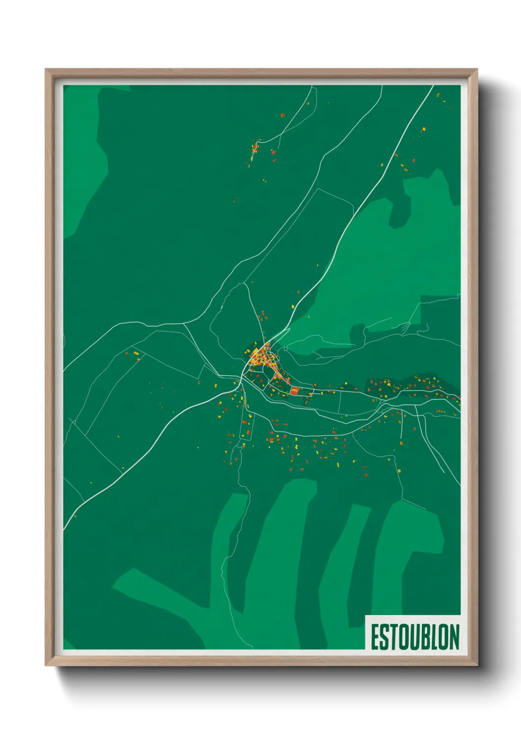 Une affiche de carte sur Estoublon