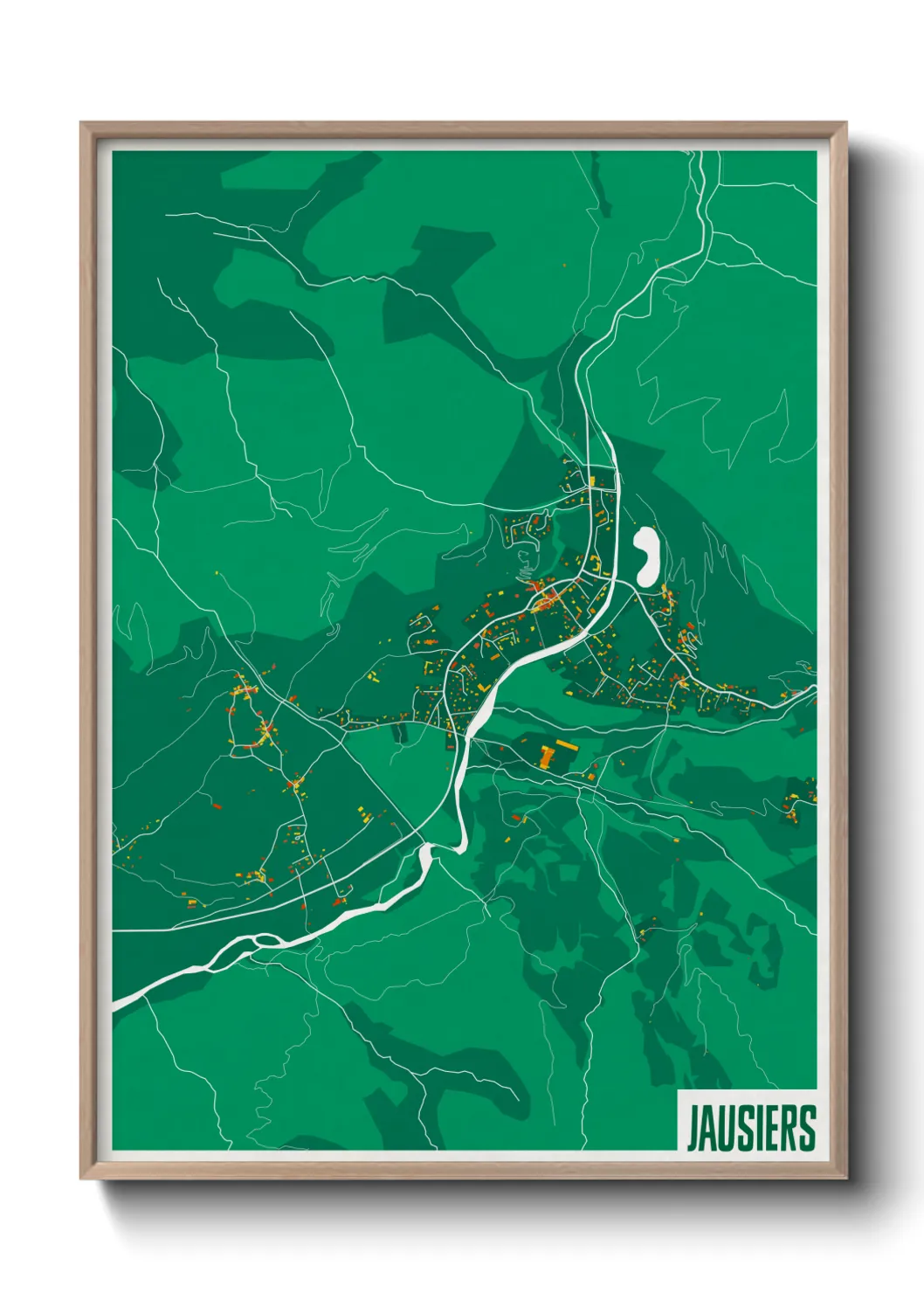 Une affiche de carte sur Jausiers