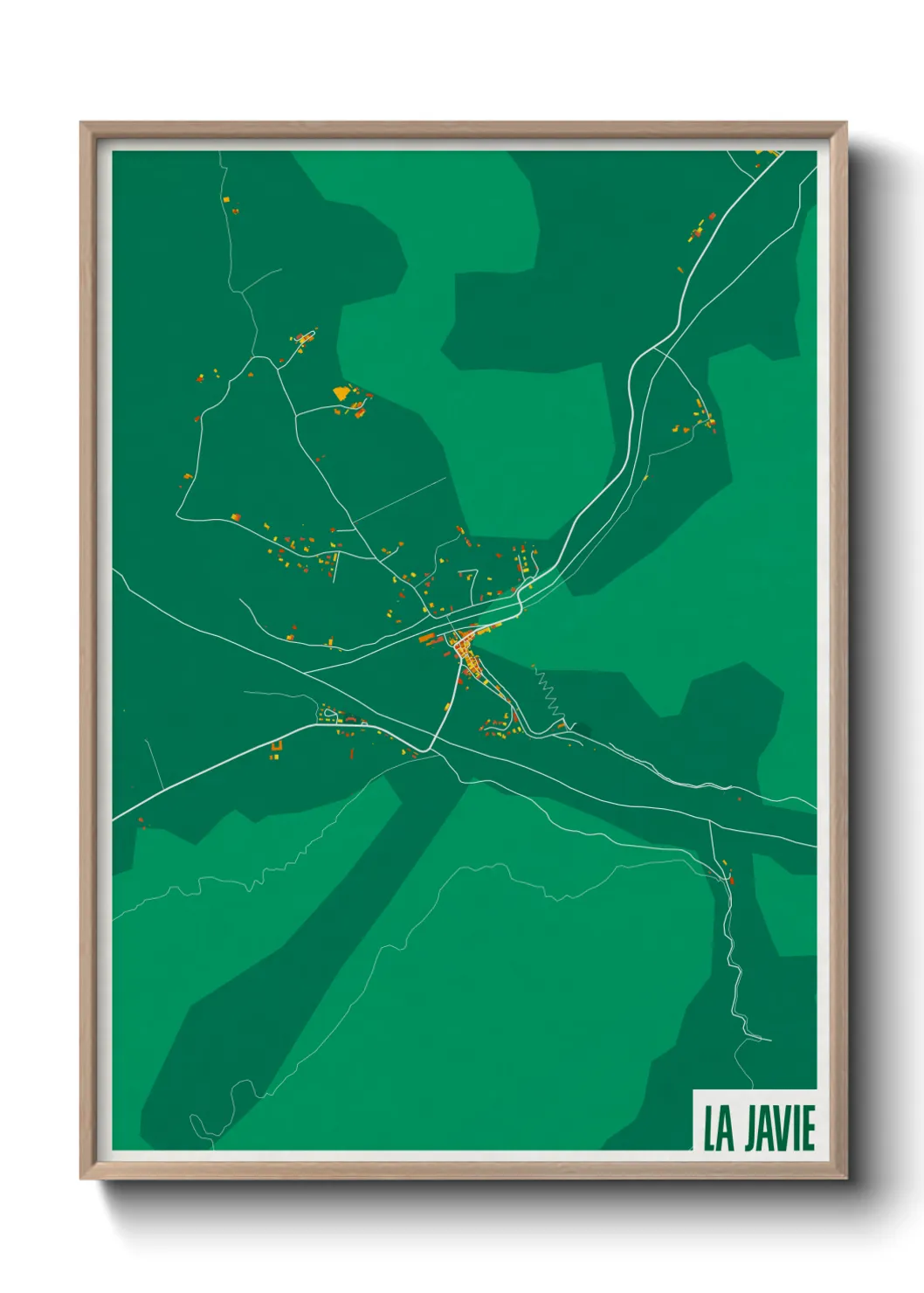 Une affiche de carte sur La Javie