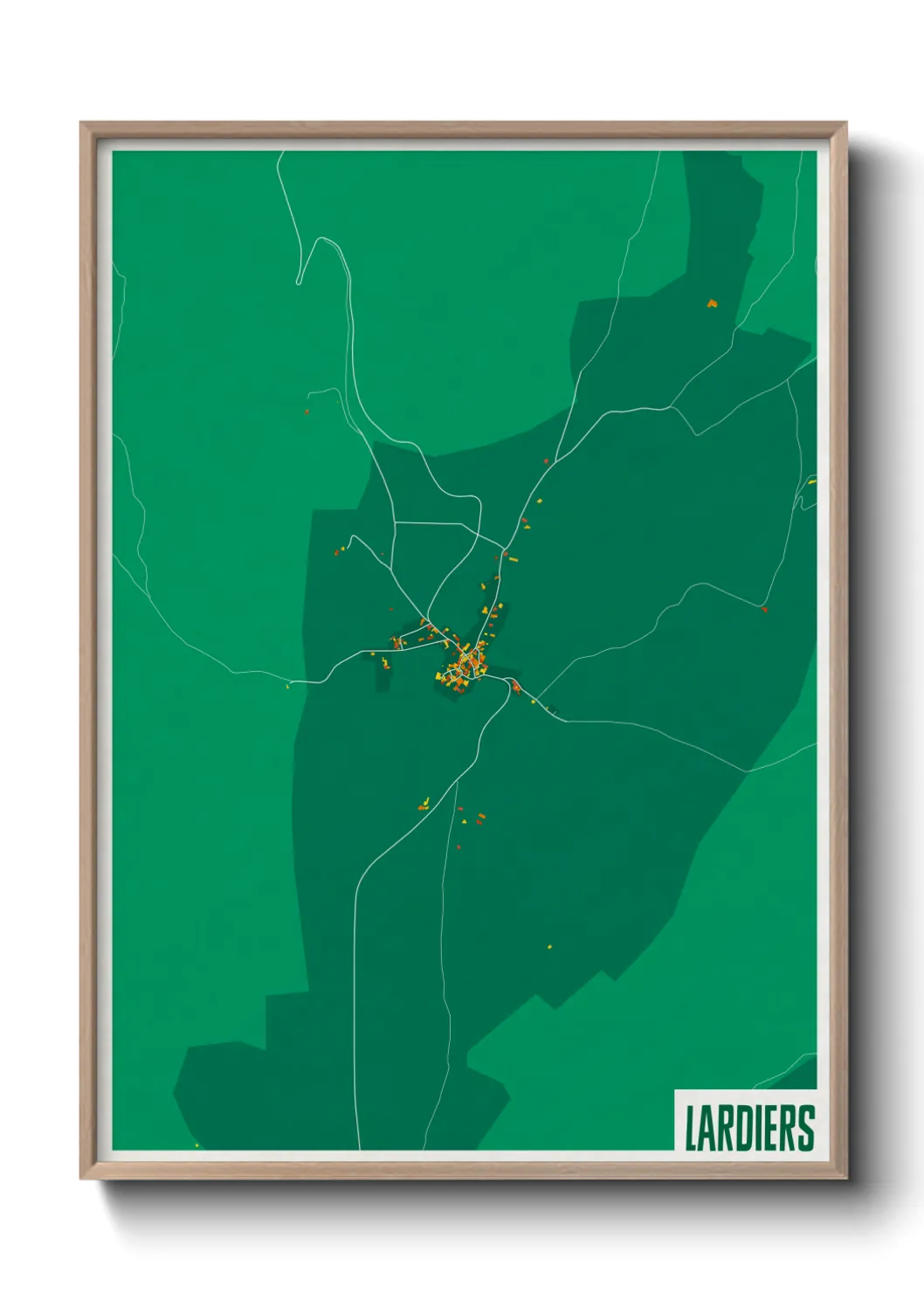Une affiche de carte sur Lardiers