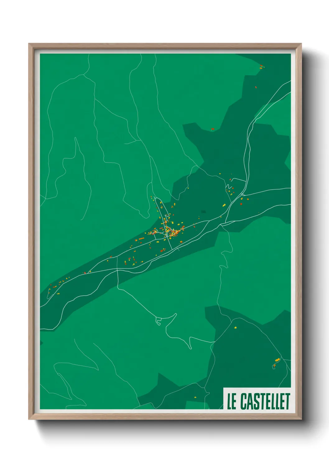 Une affiche de carte sur Le Castellet