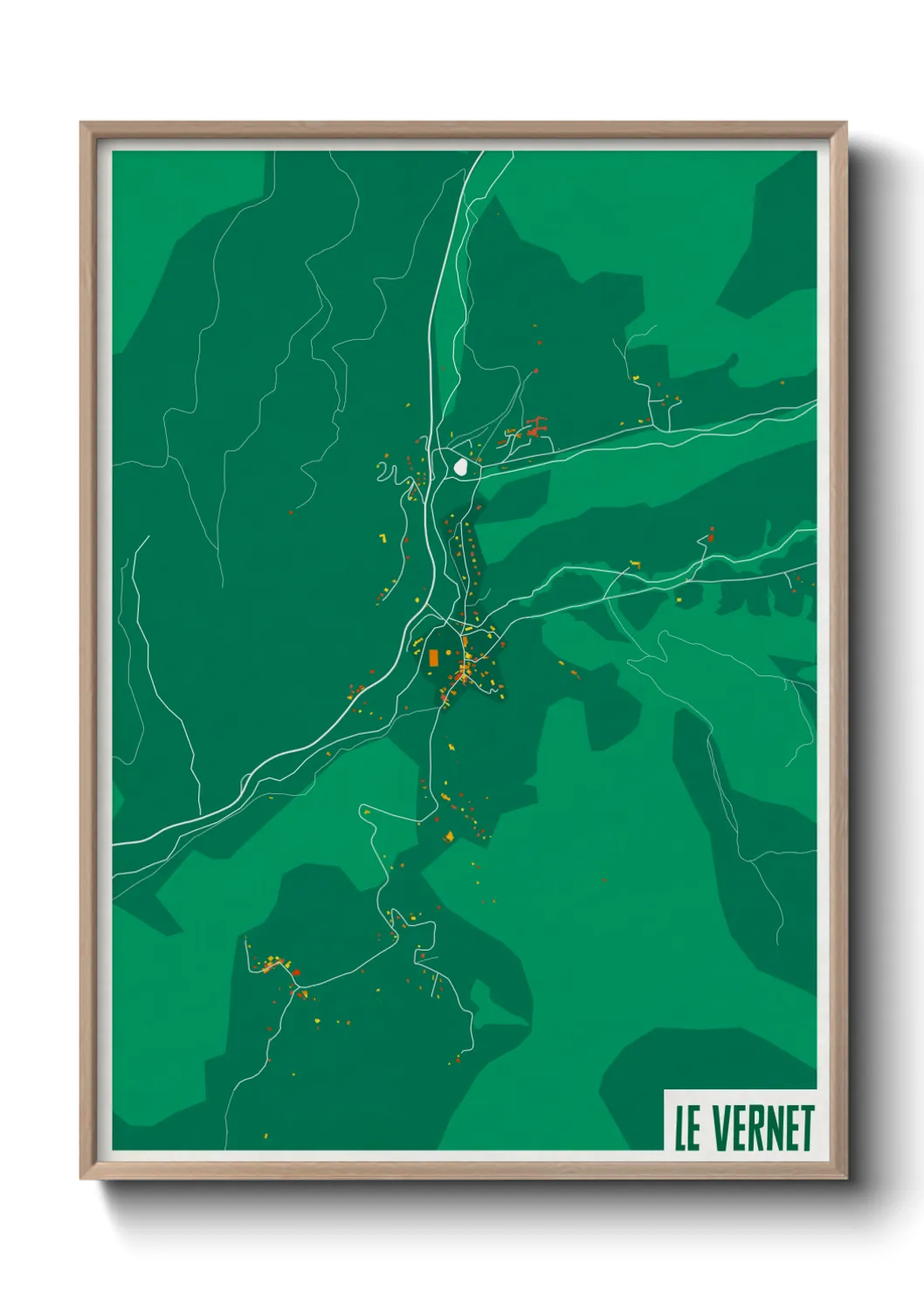 Une affiche de carte sur Le Vernet