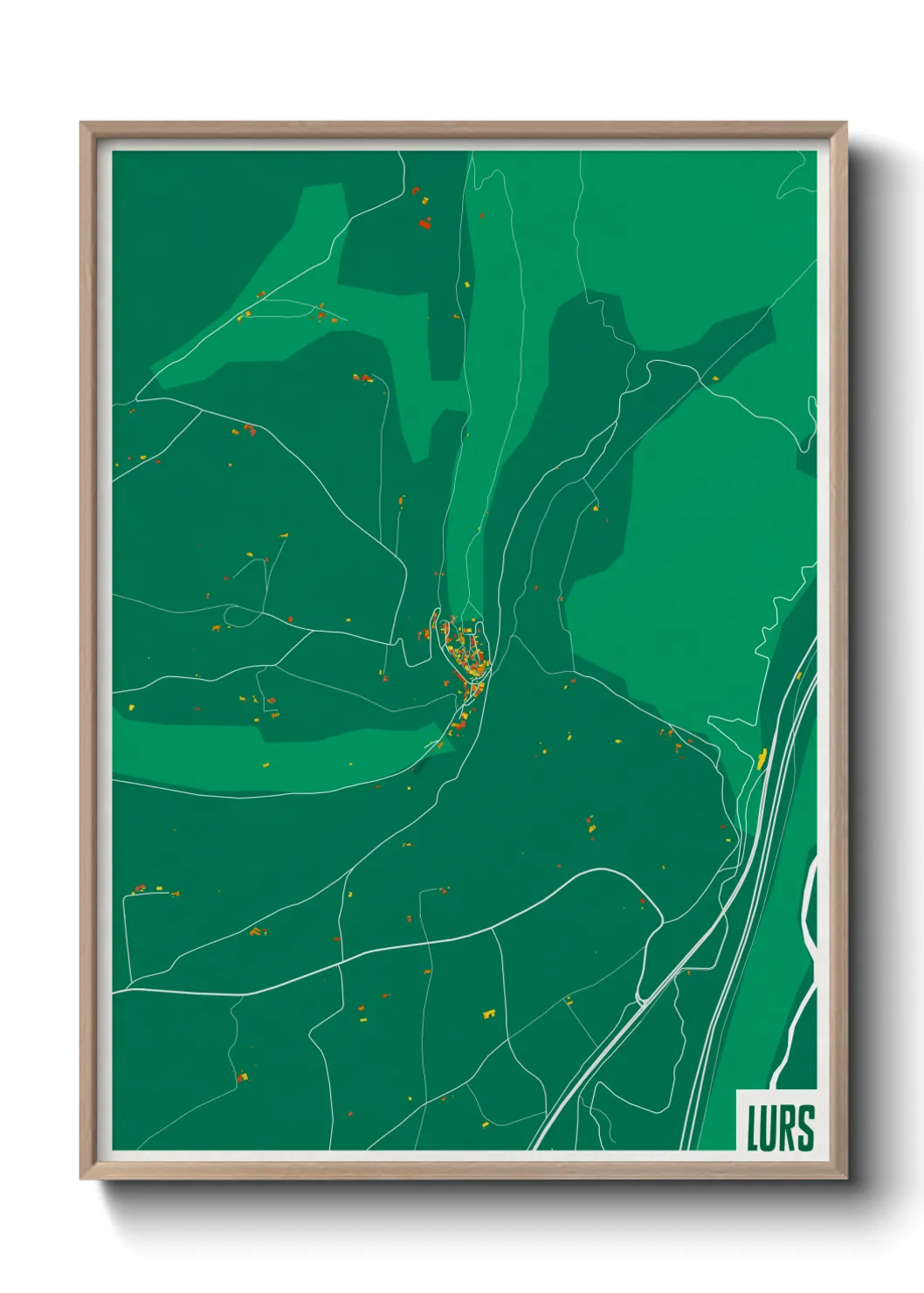 Une affiche de carte sur Lurs