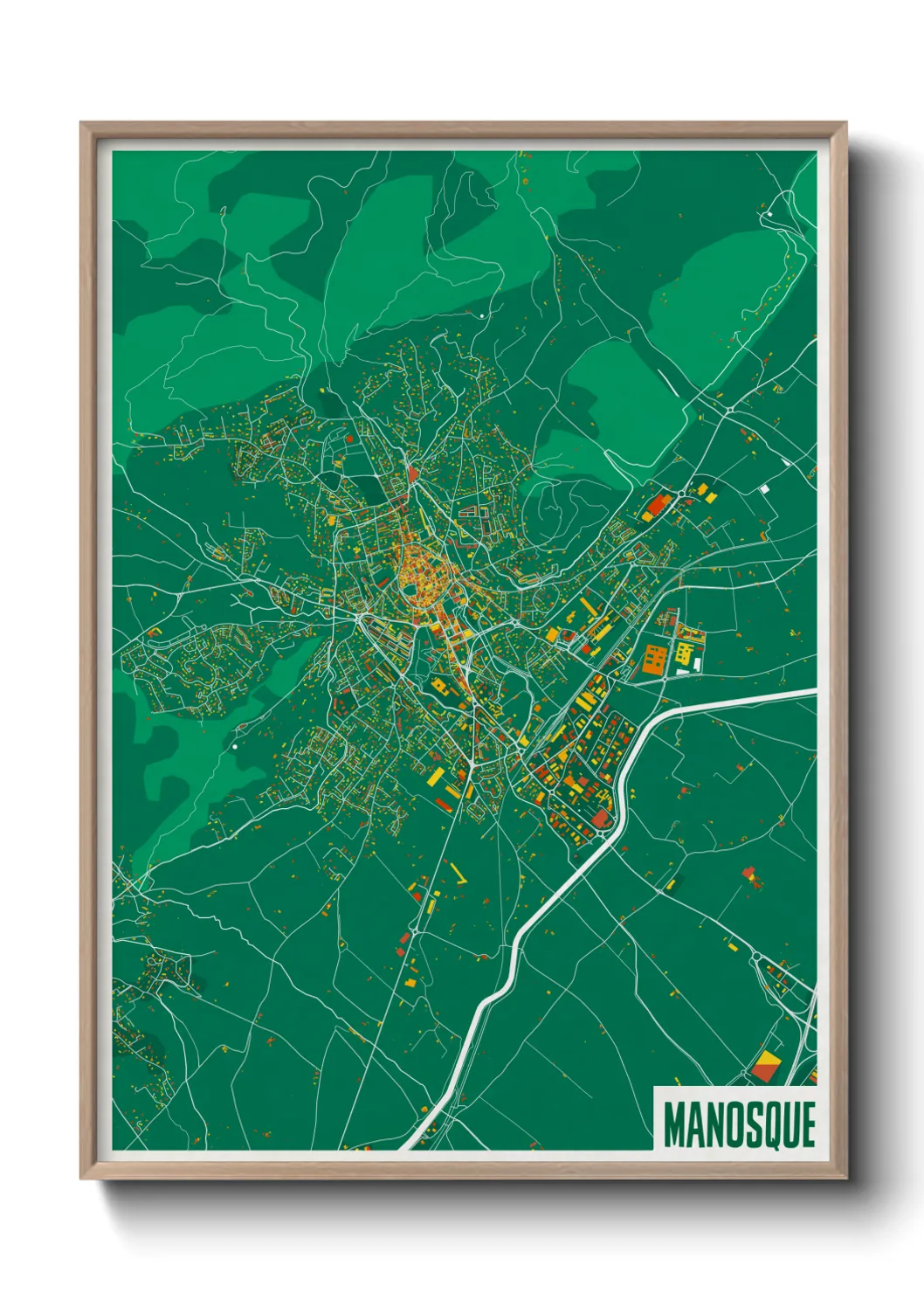 Une affiche de carte sur Manosque