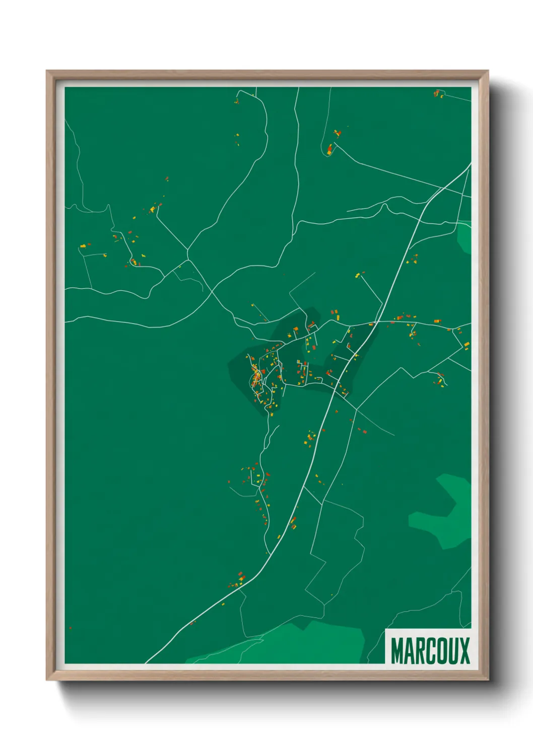 Une affiche de carte sur Marcoux