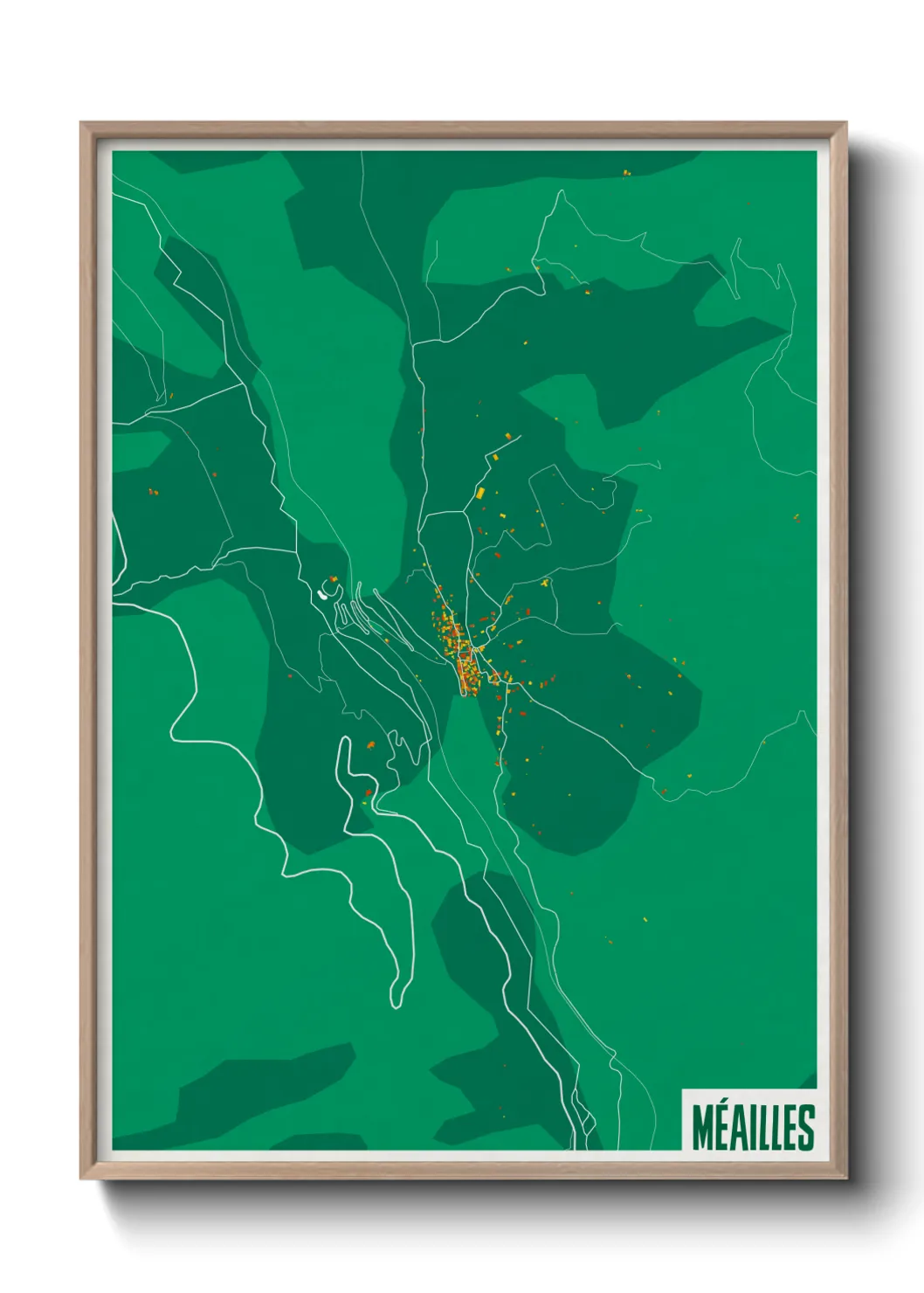 Une affiche de carte sur Méailles