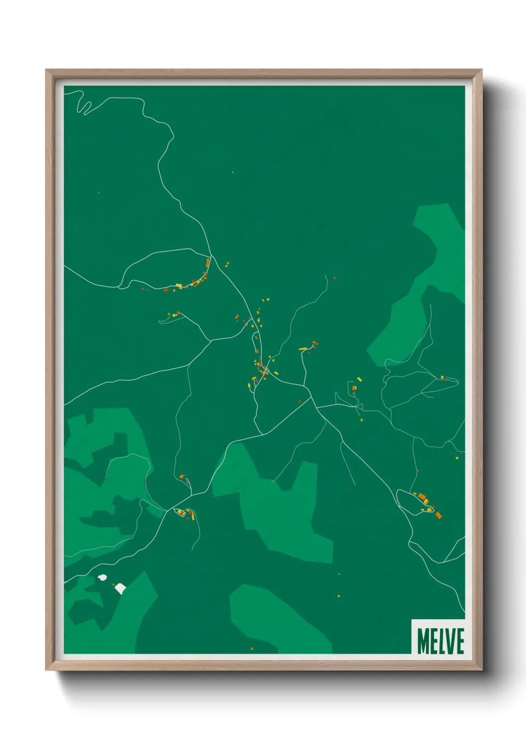 Une affiche de carte sur Melve