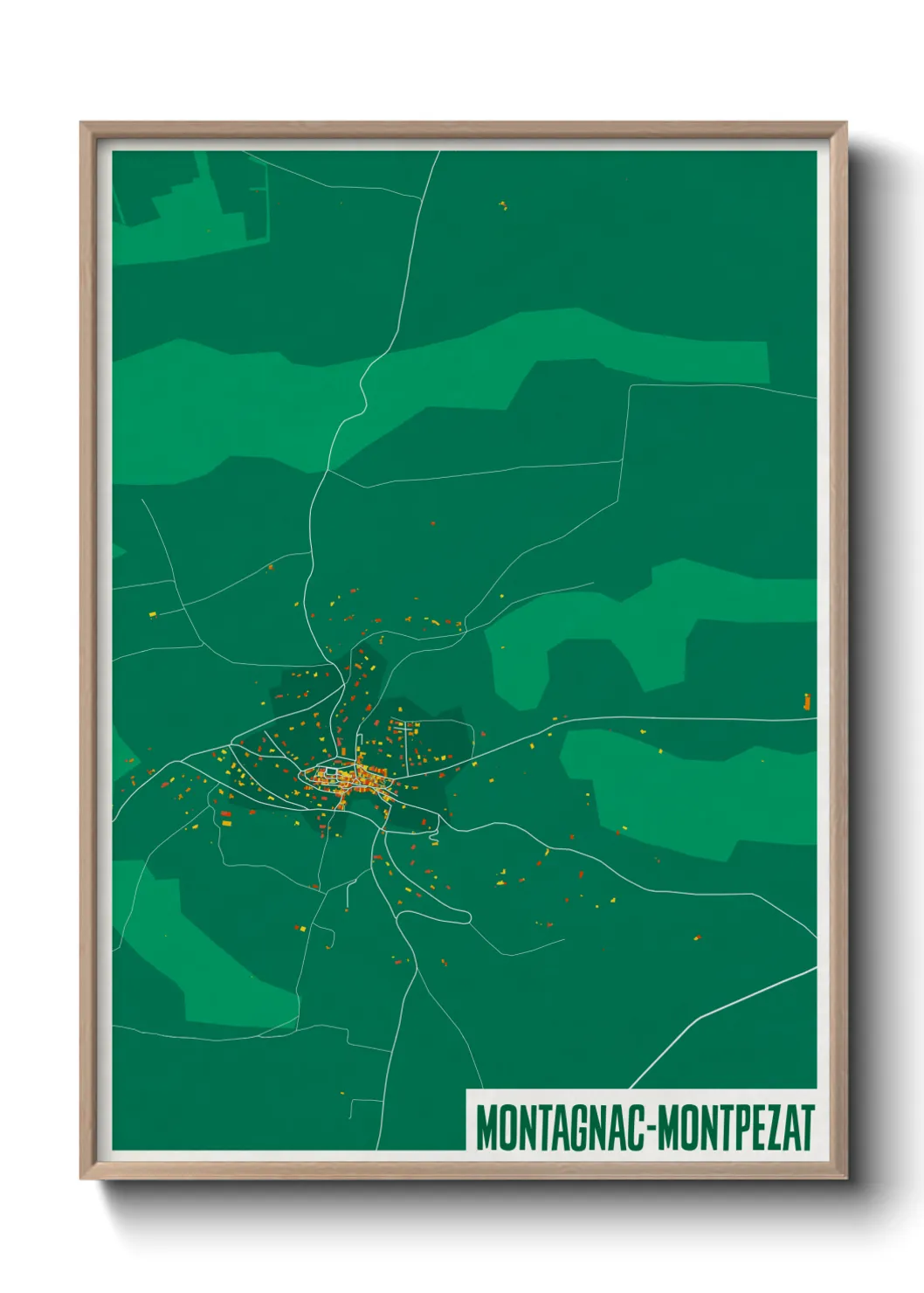 Une affiche de carte sur Montagnac-Montpezat