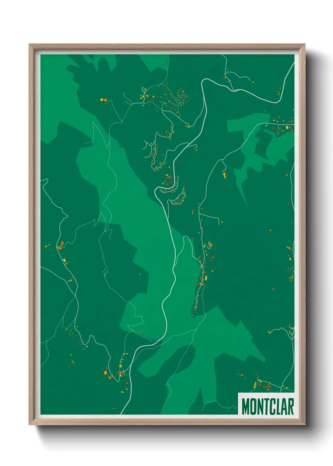 Une affiche de carte sur Montclar