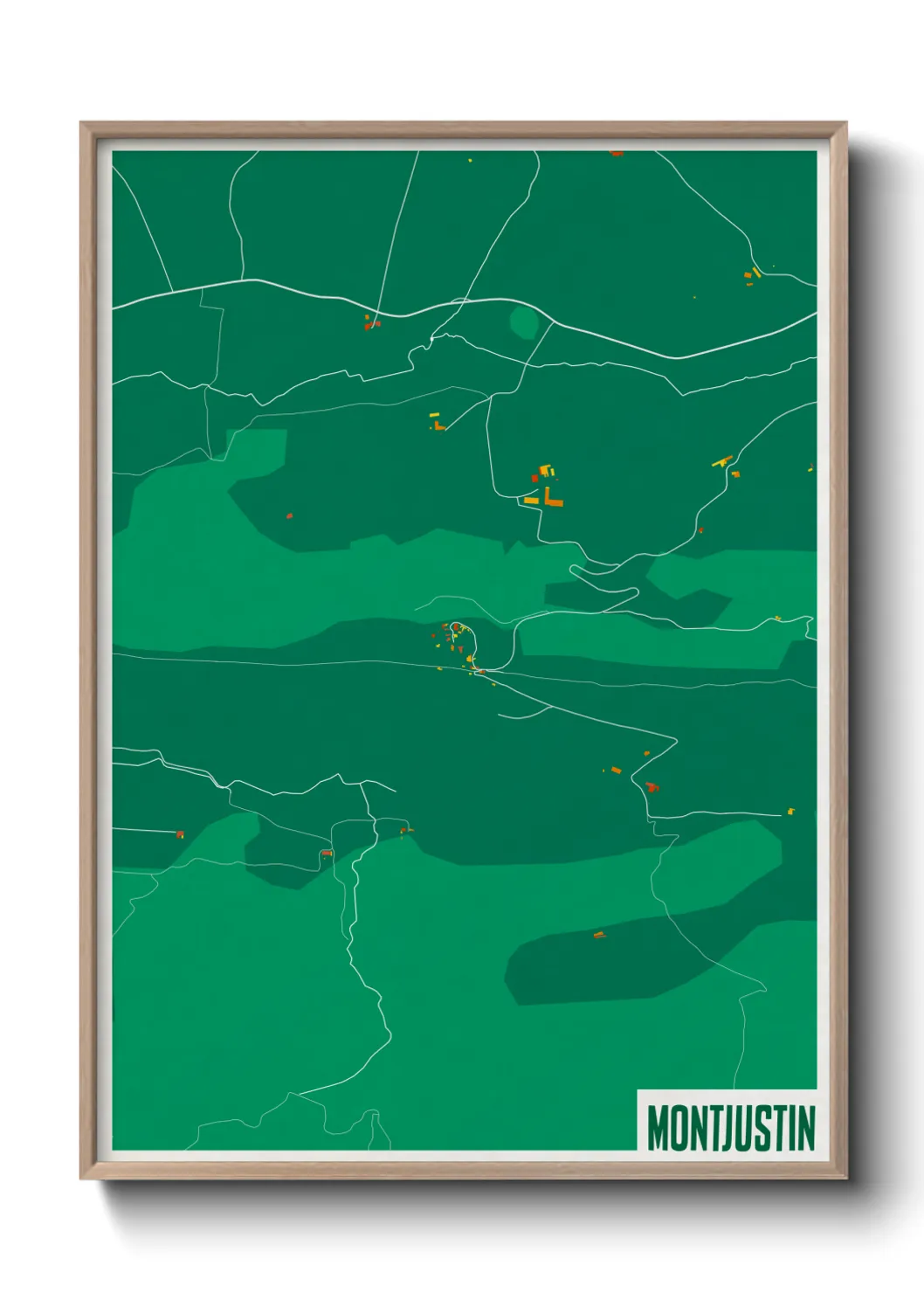 Une affiche de carte sur Montjustin