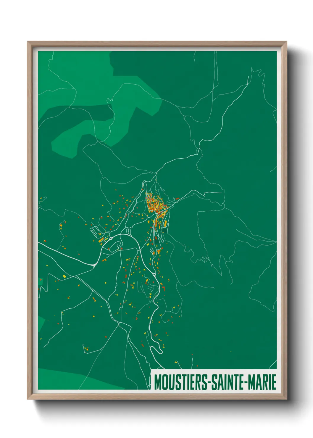 Un poster carteMoustiers-Sainte-Marie