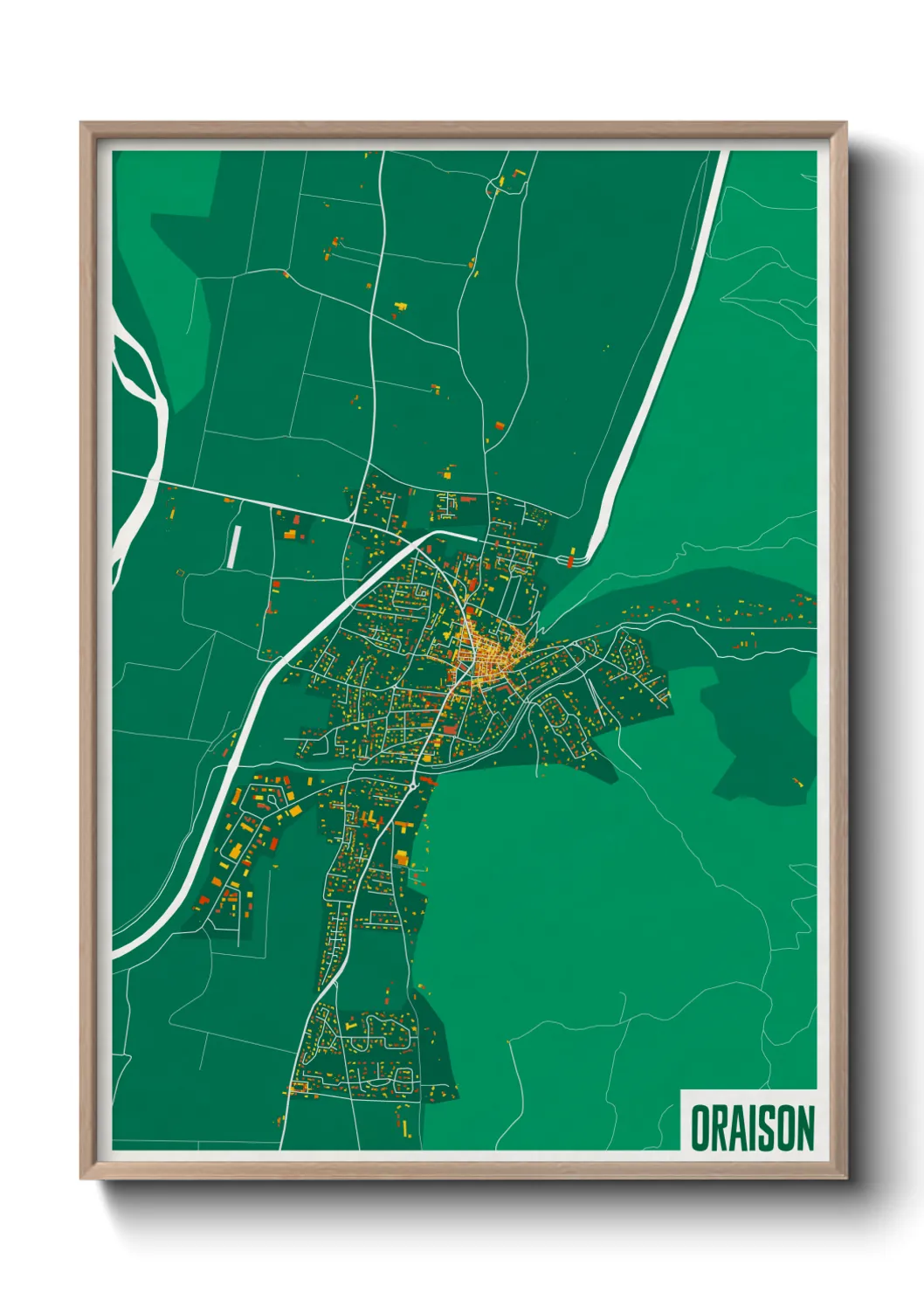 Une affiche de carte sur Oraison