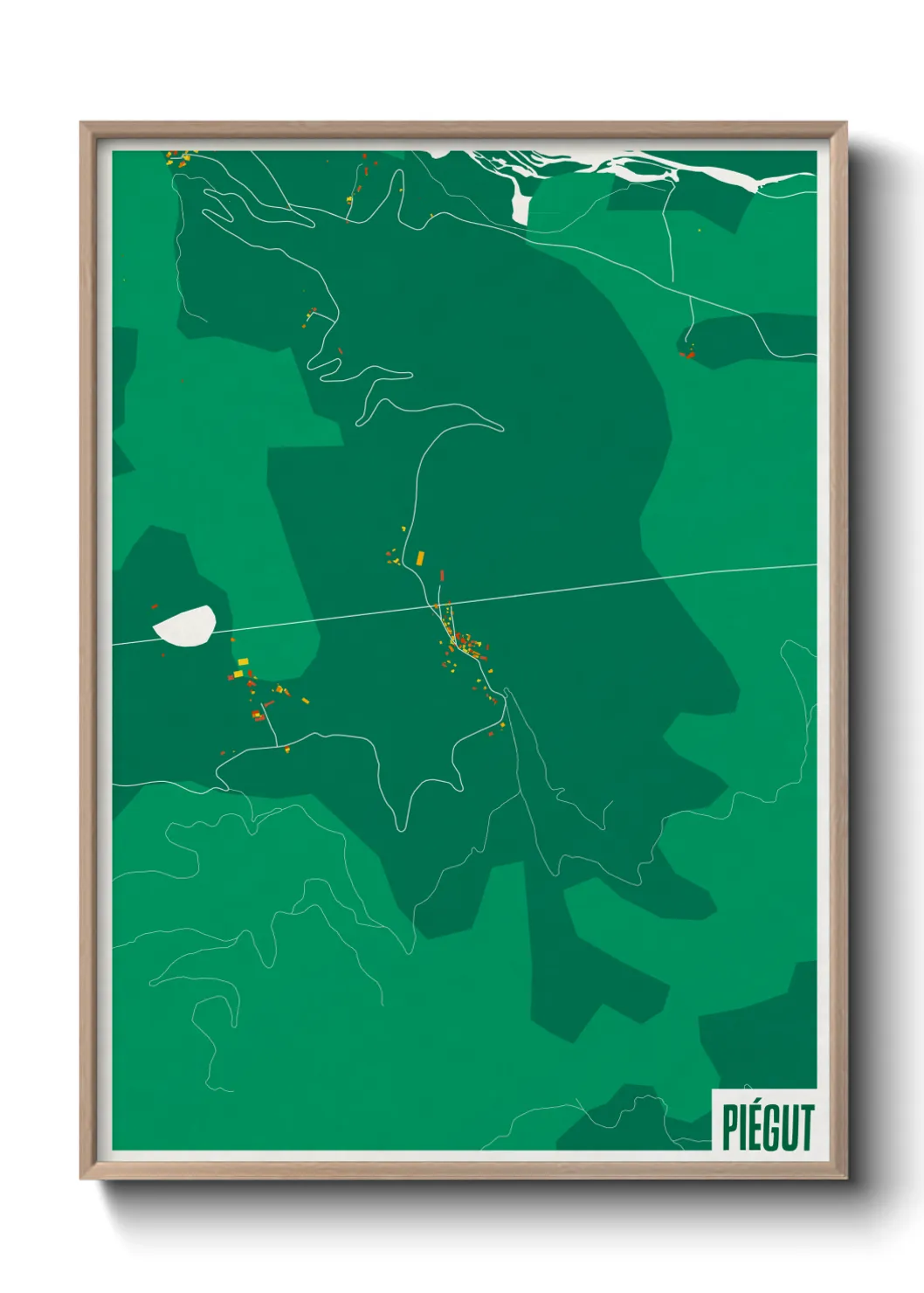 Une affiche de carte sur Piégut