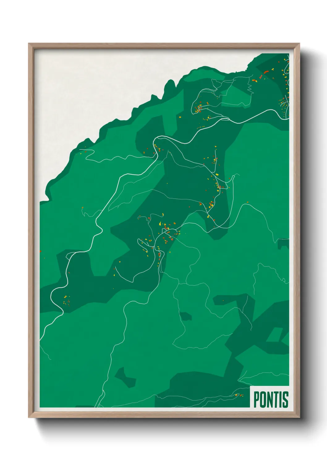 Une affiche de carte sur Pontis