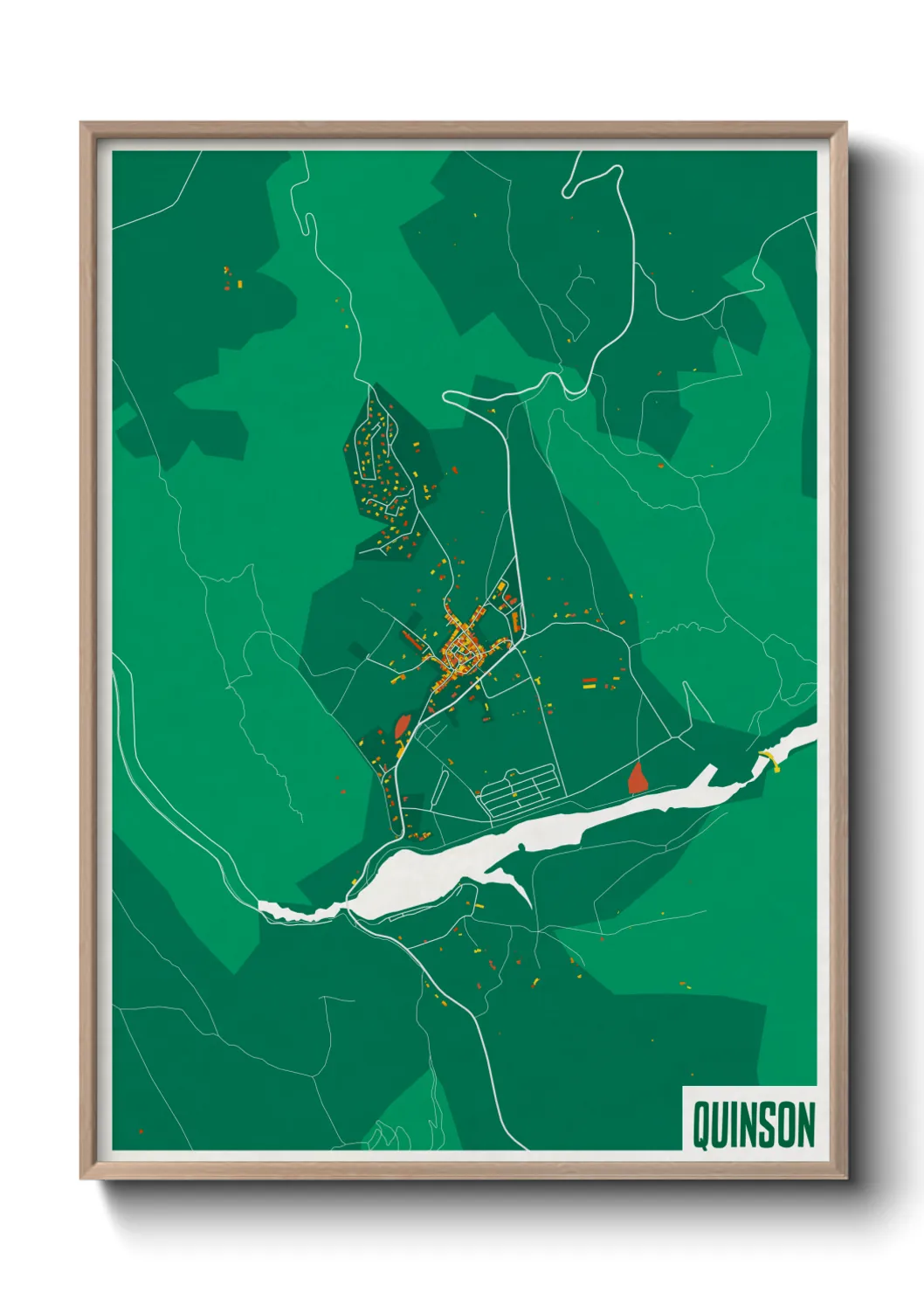 Une affiche de carte sur Quinson