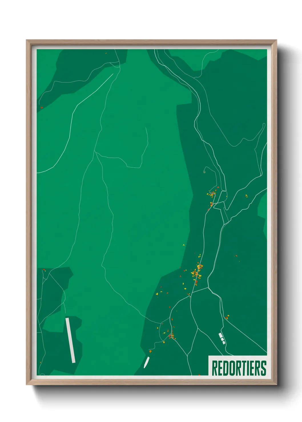 Une affiche de carte sur Redortiers