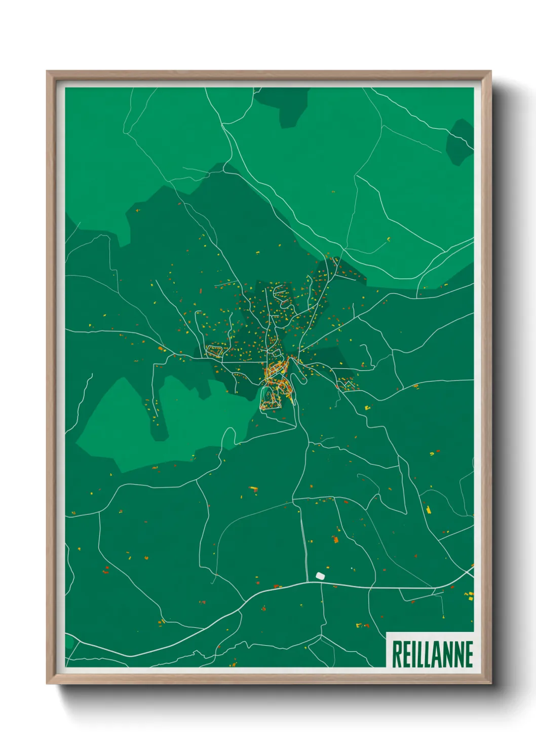 Une affiche de carte sur Reillanne