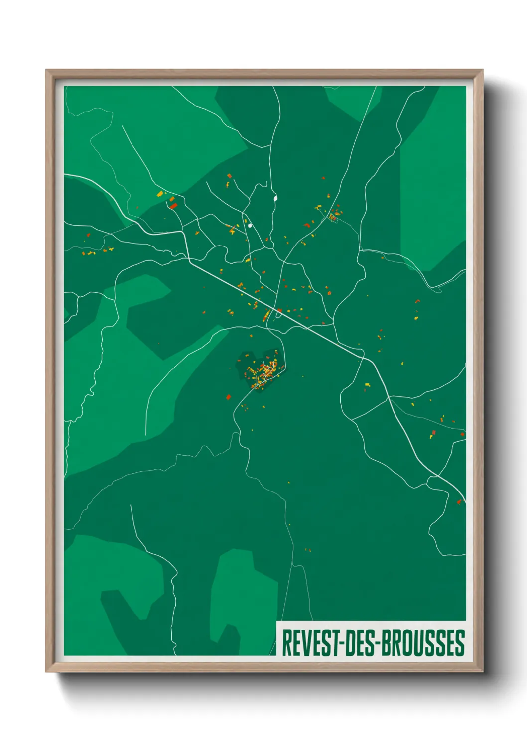 Une affiche de carte sur Revest-des-Brousses