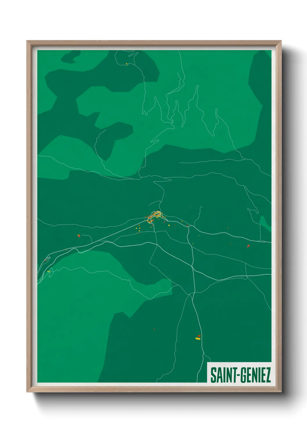 Une affiche de carte sur Saint-Geniez