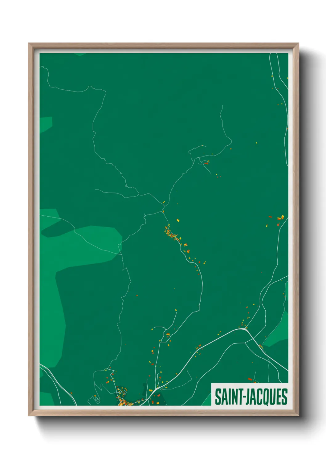 Une affiche de carte sur Saint-Jacques
