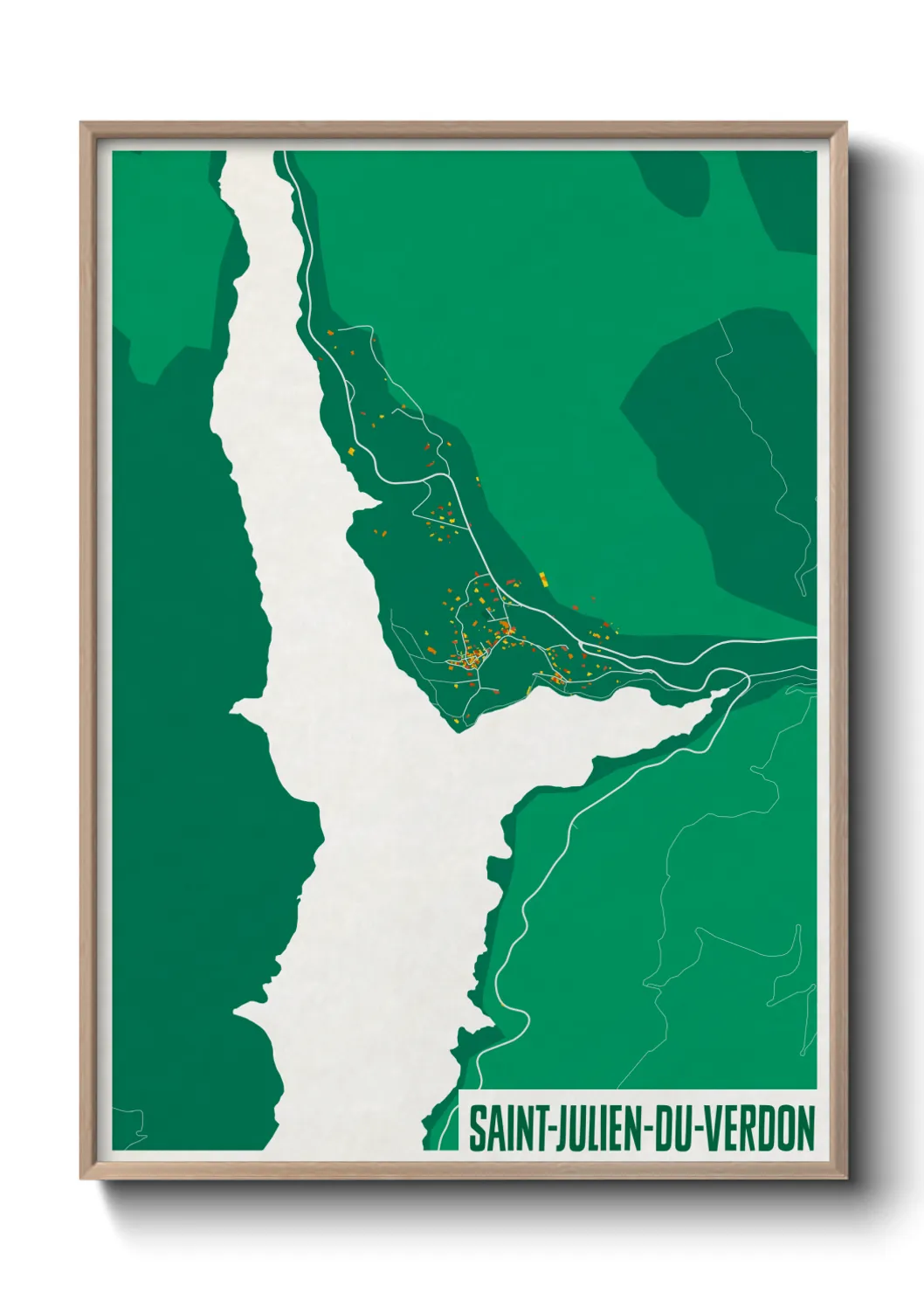 Une affiche de carte sur Saint-Julien-du-Verdon