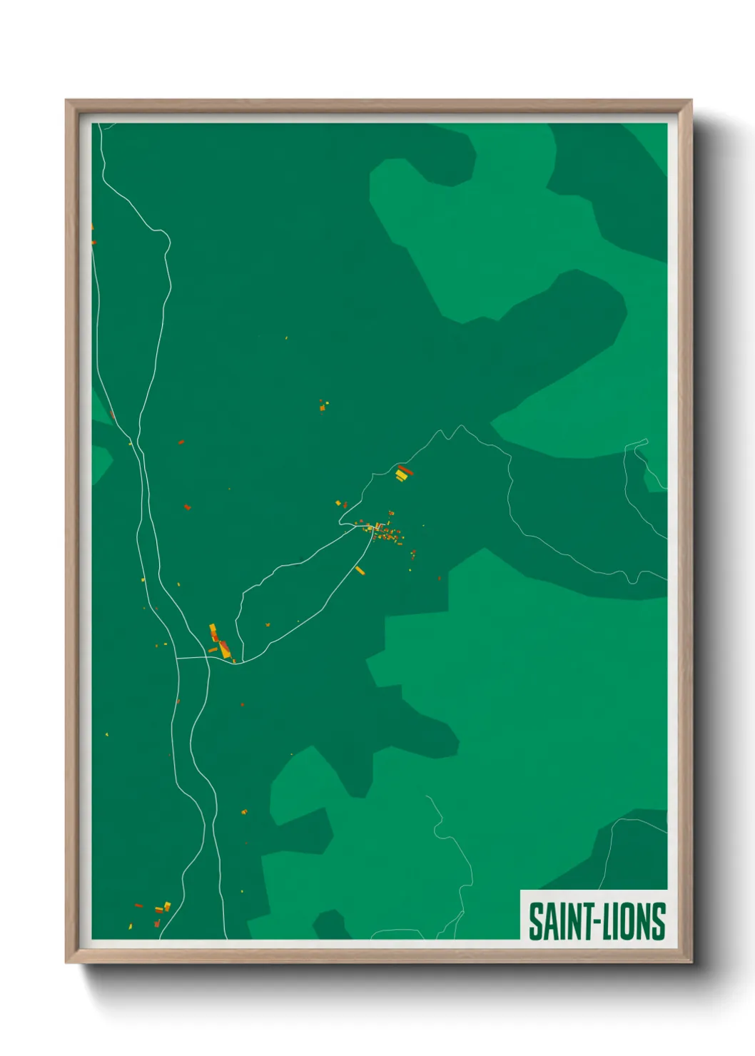 Une affiche de carte sur Saint-Lions