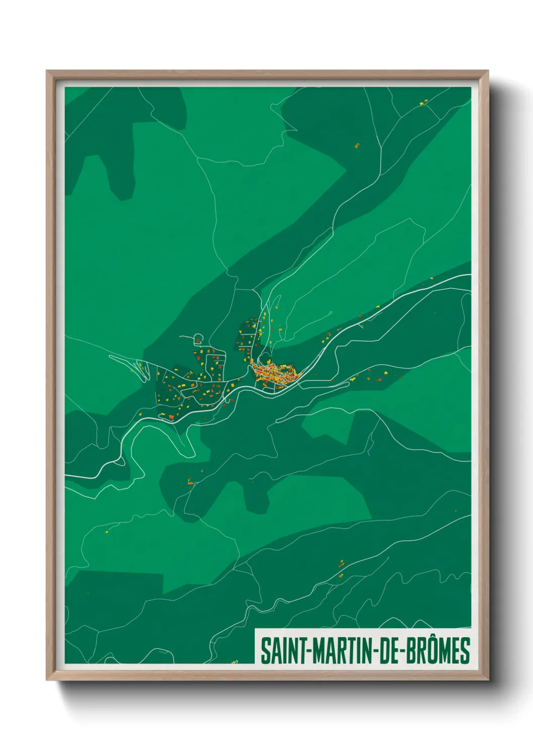 Une affiche de carte sur Saint-Martin-de-Brômes