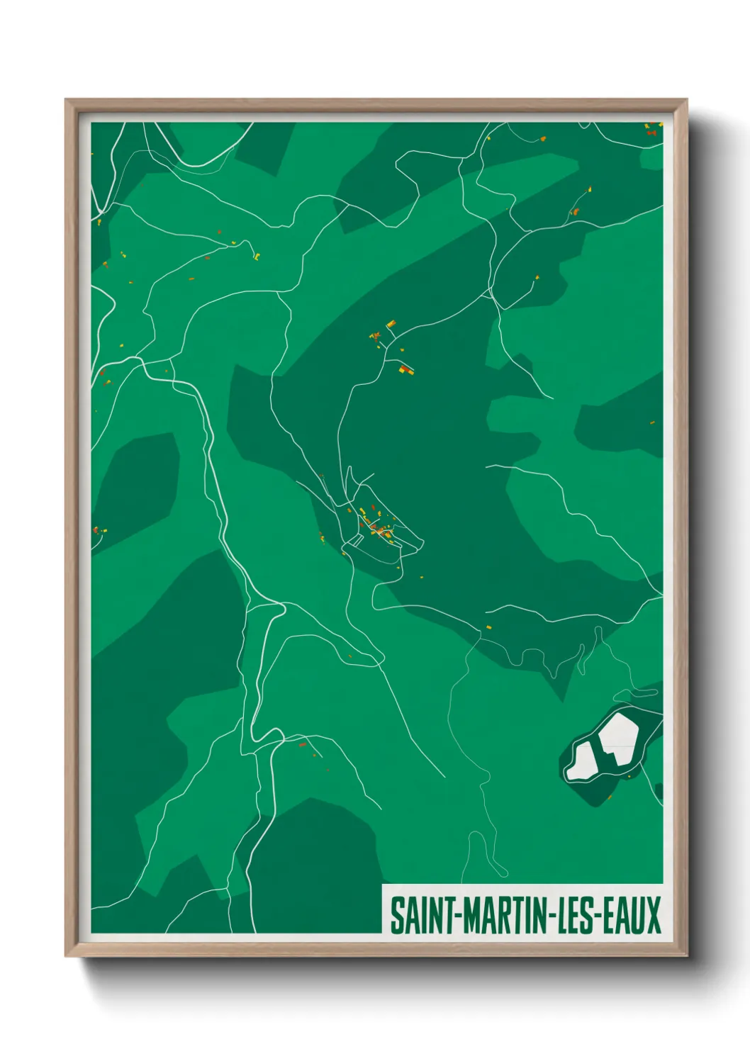 Une affiche de carte sur Saint-Martin-les-Eaux