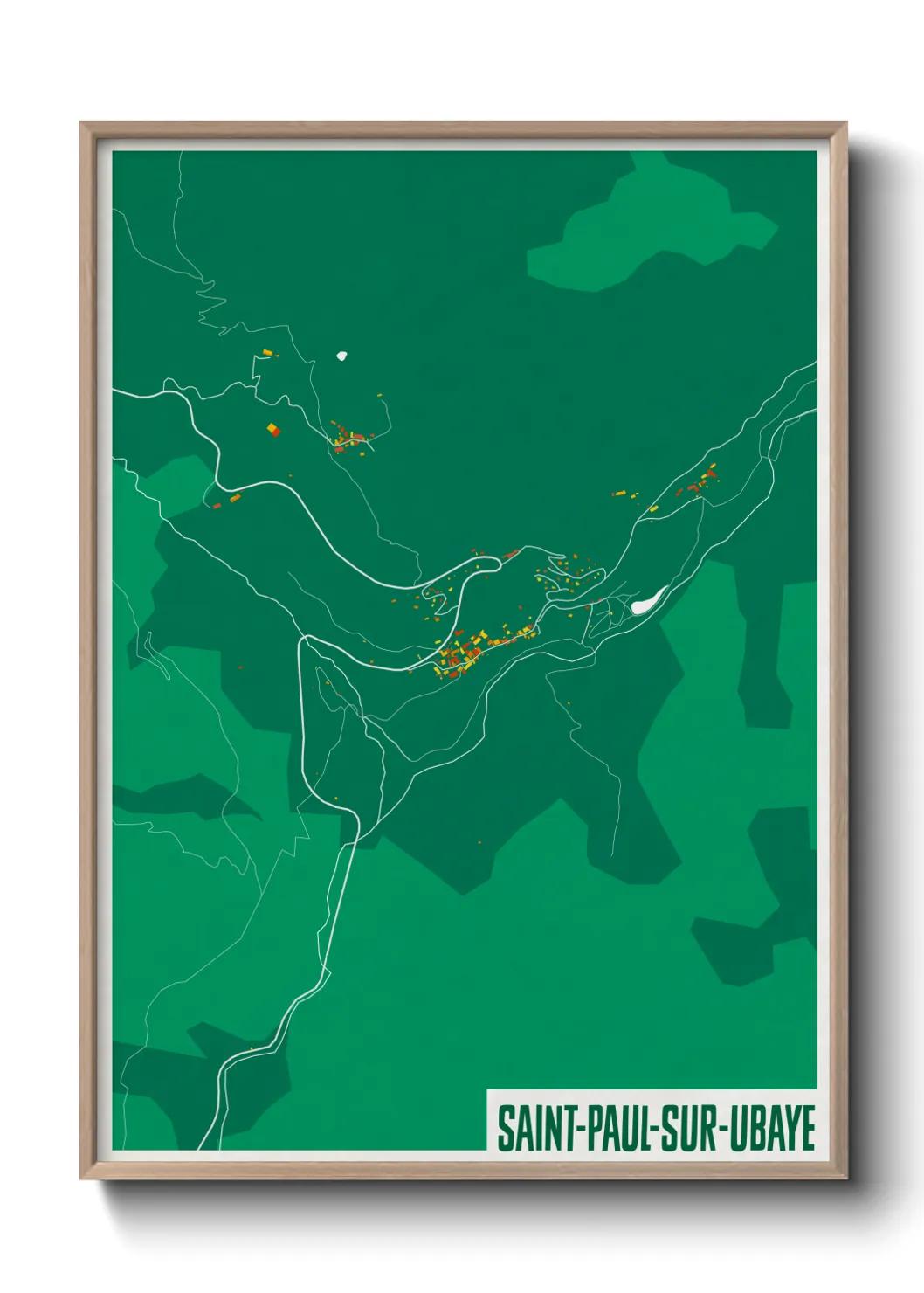 Une affiche de carte sur Saint-Paul-sur-Ubaye