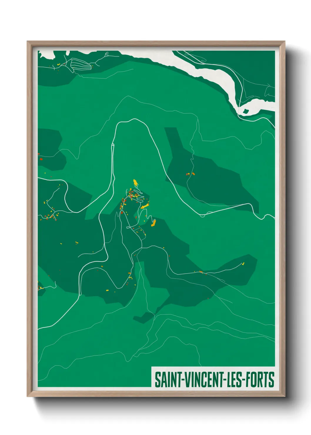 Une affiche de carte sur Saint-Vincent-les-Forts