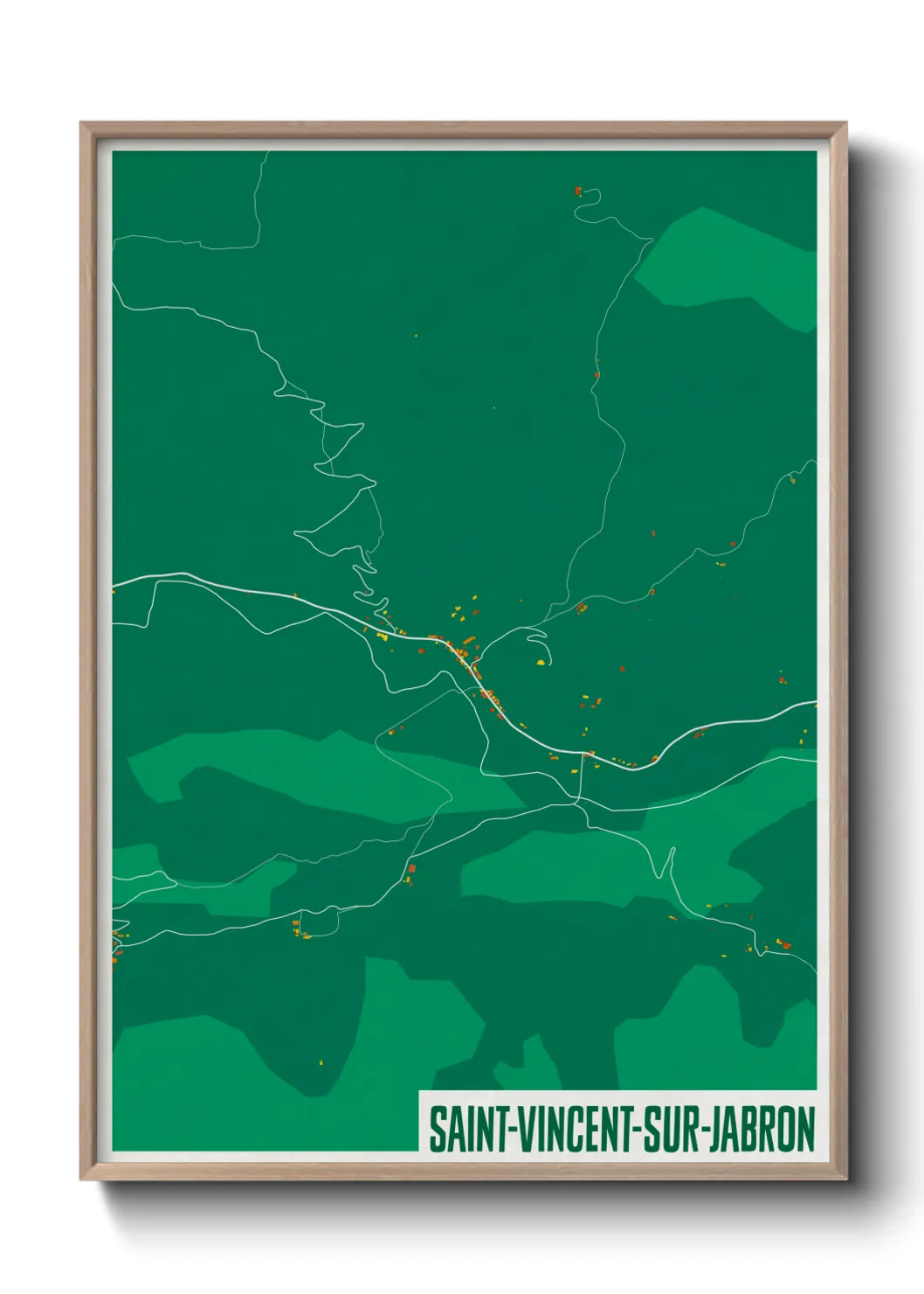 Une affiche de carte sur Saint-Vincent-sur-Jabron