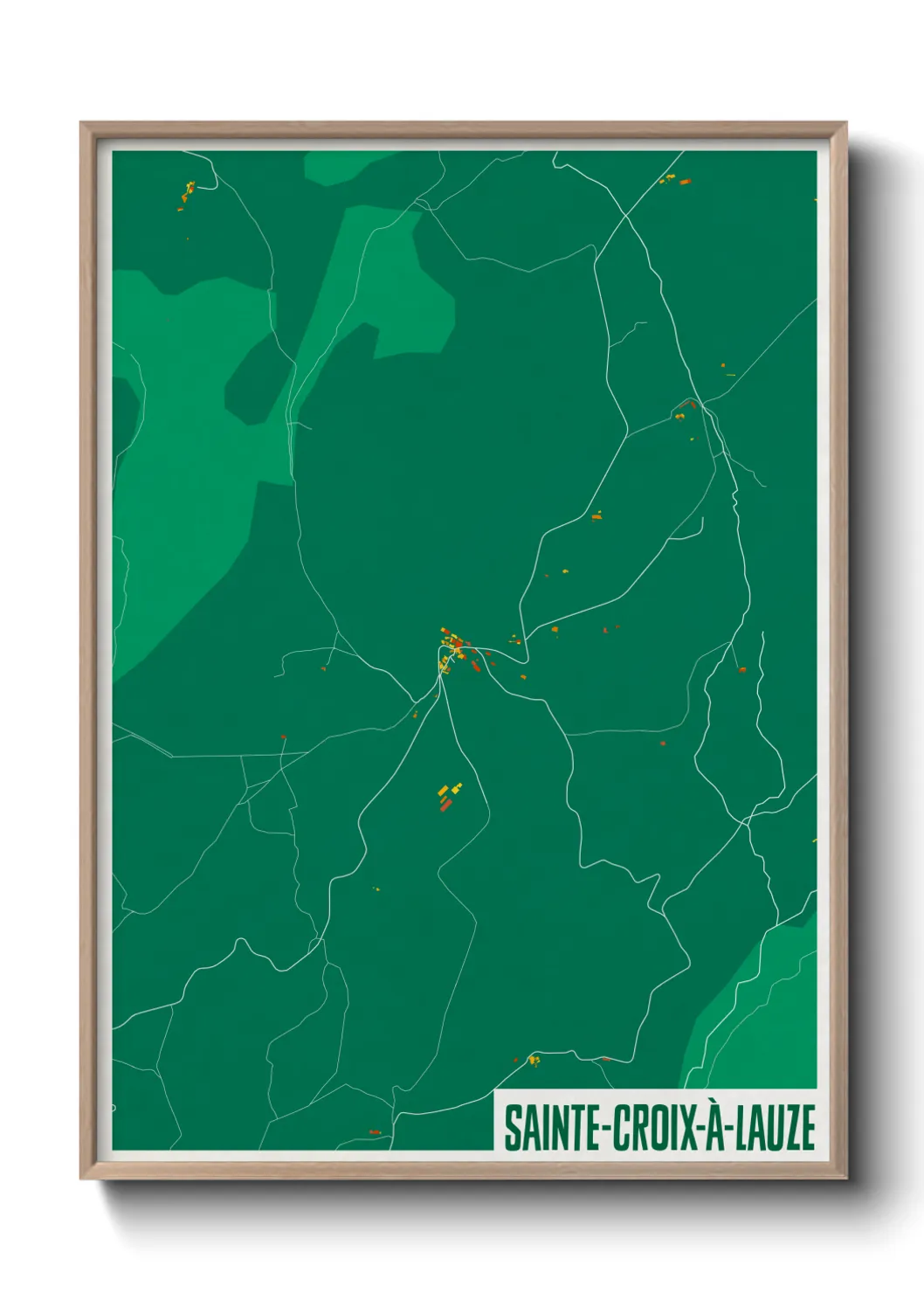 Une affiche de carte sur Sainte-Croix-à-Lauze