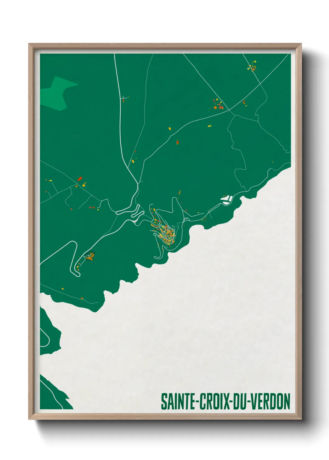 Une affiche de carte sur Sainte-Croix-du-Verdon