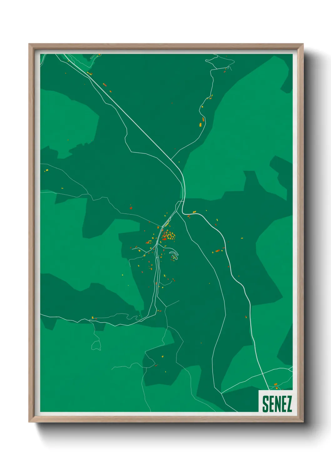 Une affiche de carte sur Senez