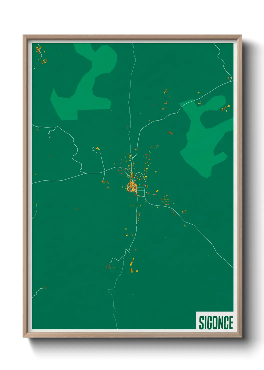 Une affiche de carte sur Sigonce