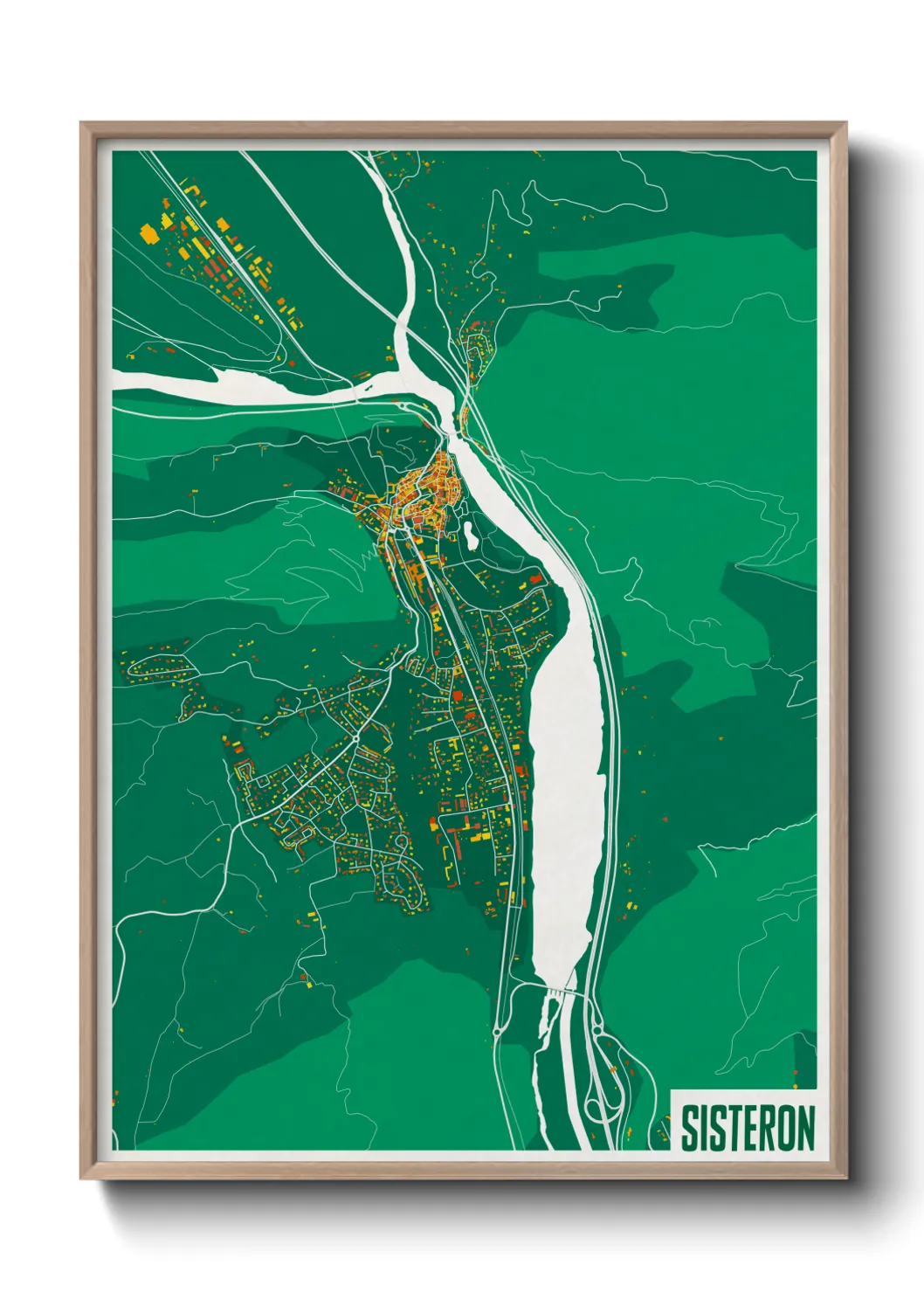 Une affiche de carte sur Sisteron