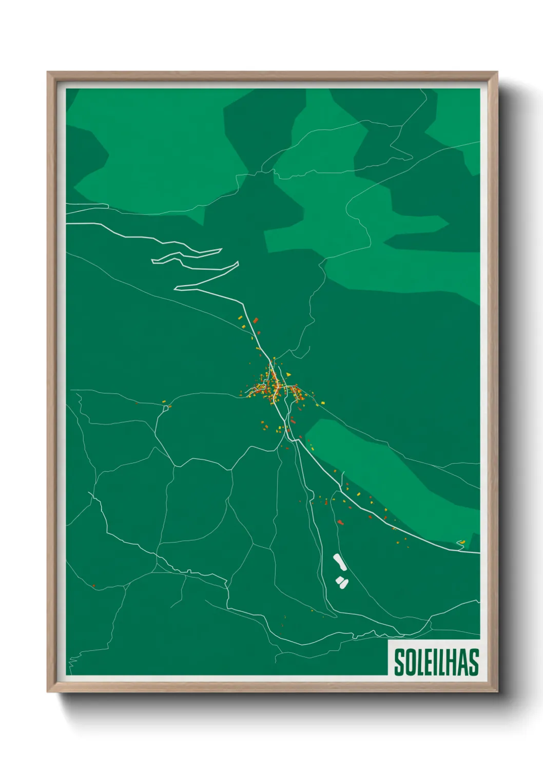 Une affiche de carte sur Soleilhas