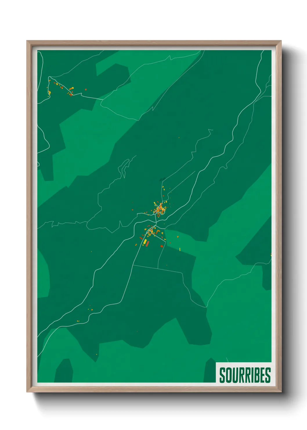 Une affiche de carte sur Sourribes