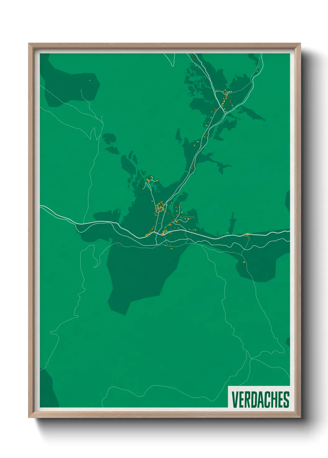 Une affiche de carte sur Verdaches