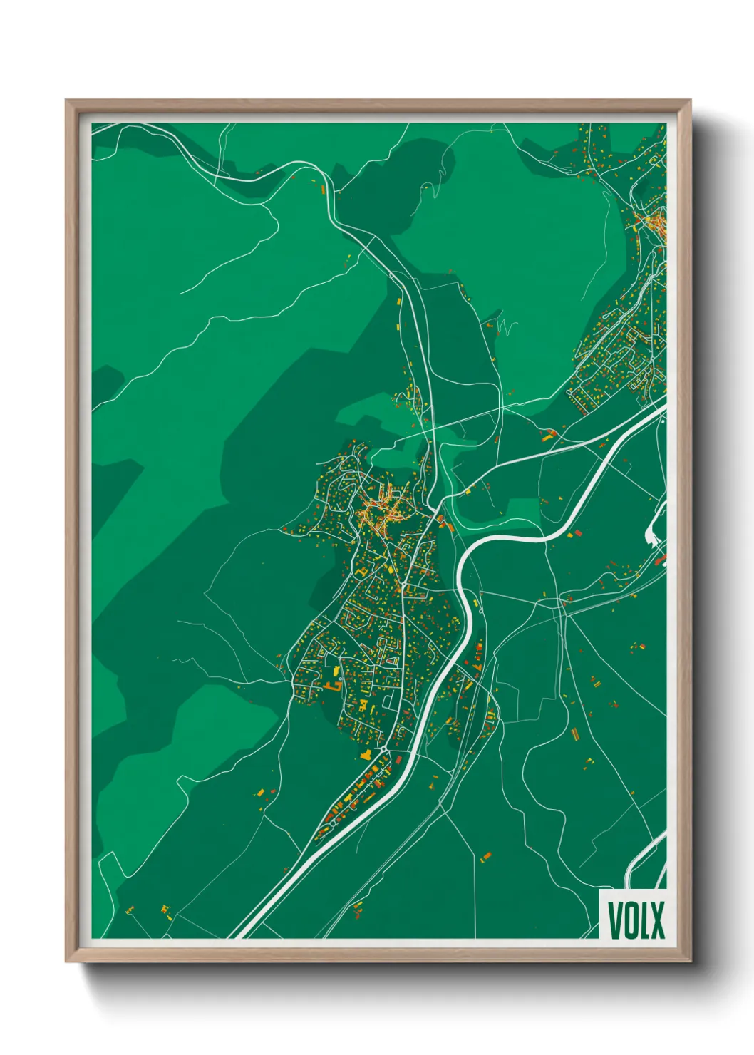 Une affiche de carte sur Volx