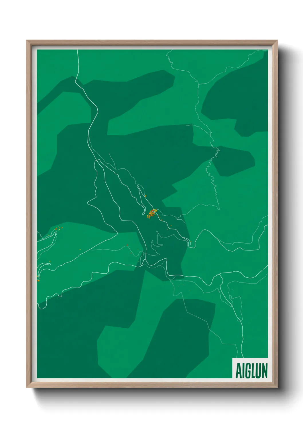 Une affiche de carte sur Aiglun