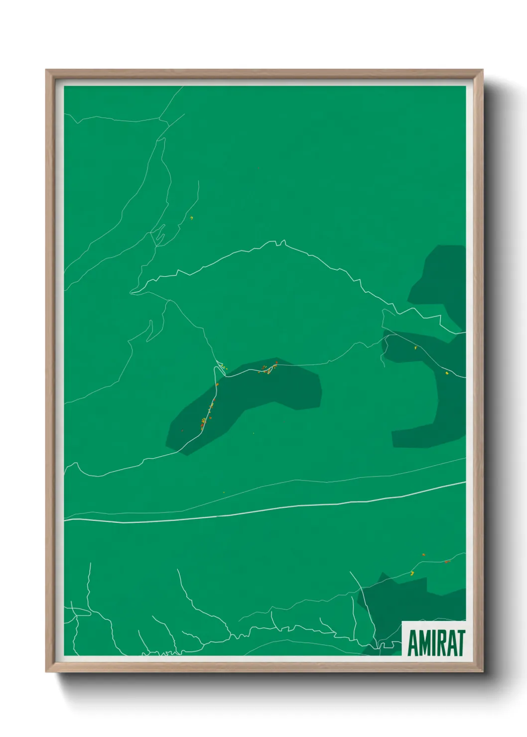 Une affiche de carte sur Amirat