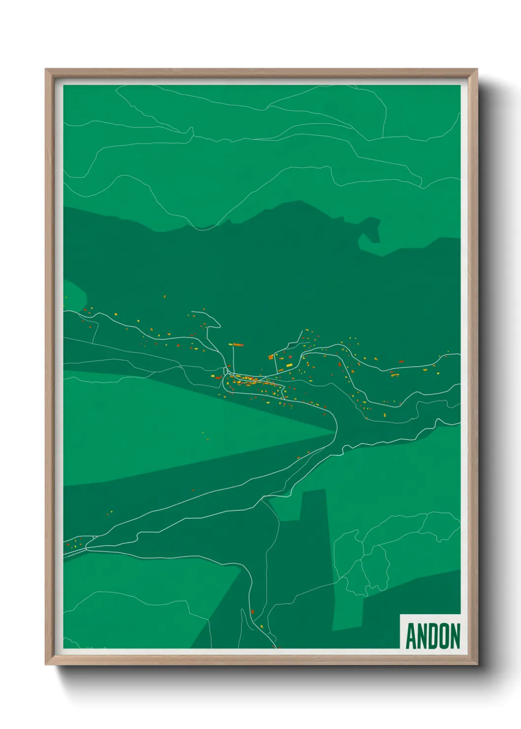 Une affiche de carte sur Andon