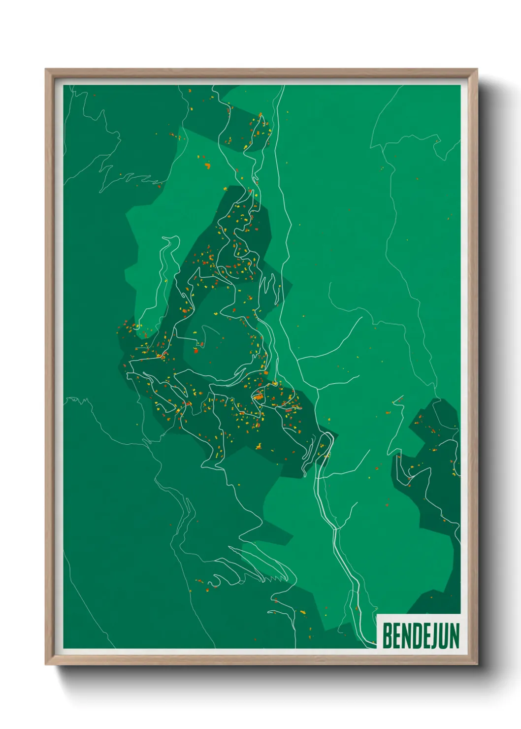 Une affiche de carte sur Bendejun