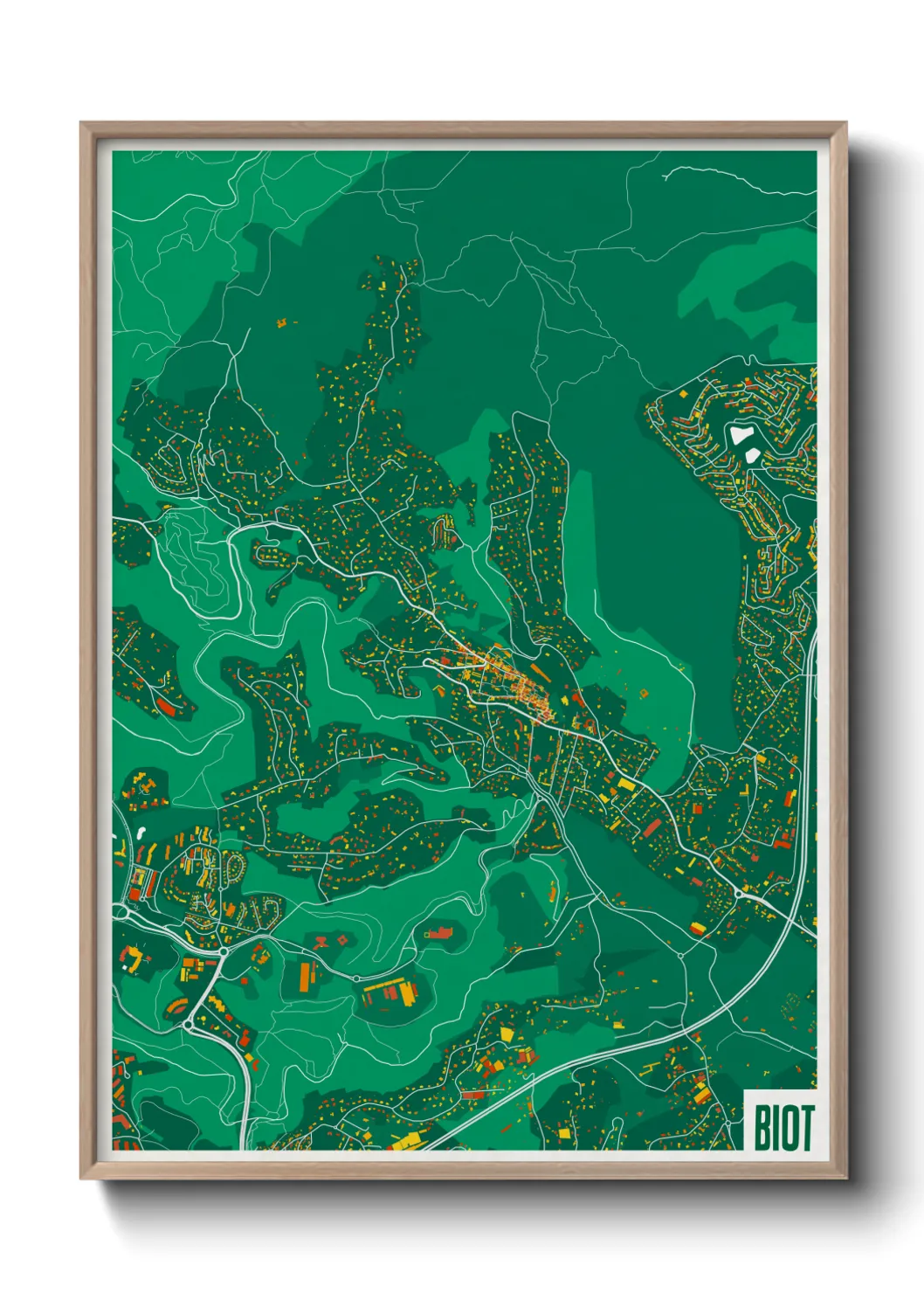 Une affiche de carte sur Biot