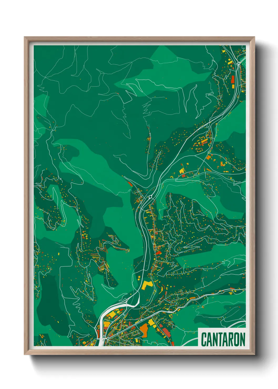 Une affiche de carte sur Cantaron