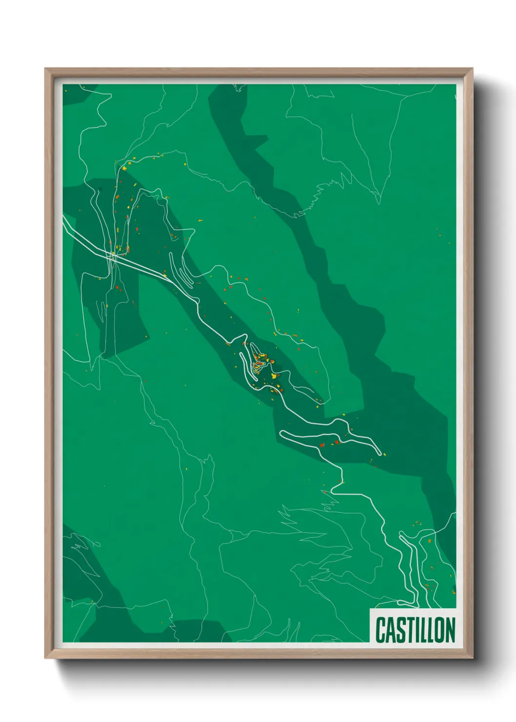 Une affiche de carte sur Castillon