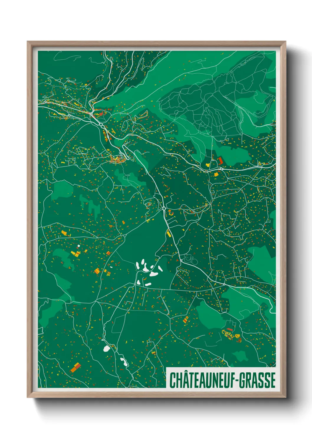 Un poster carteChâteauneuf-Grasse